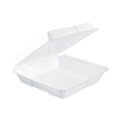 Dart® Insulated Foam Hinged Lid Containers, 1-Compartment, 9.3 x 9.5 x 3, White, 200/Pack, 2 Packs/Carton