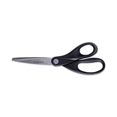Universal® Stainless Steel Office Scissors, 8" Long, 3.75" Cut Length, Black Straight Handle