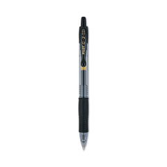 Pilot® G2 Premium Gel Pen, Retractable, Bold 1 mm, Black Ink, Smoke/Black Barrel, Dozen