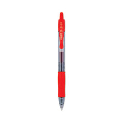 Pilot® G2 Premium Gel Pen, Retractable, Fine 0.7 mm, Red Ink, Smoke Barrel, Dozen