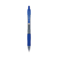 Pilot® G2 Premium Gel Pen, Retractable, Fine 0.7 mm, Blue Ink, Smoke/Blue Barrel, 12/Pack