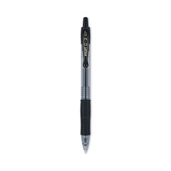 Pilot® G2 Premium Gel Pen, Retractable, Fine 0.7 mm, Black Ink, Smoke/Black Barrel, Dozen