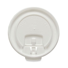 Dart® Lift Back and Lock Tab Cup Lids for Foam Cups, Fits 8 oz Trophy Cups, White, 100/Pack