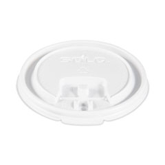 SOLO® Lift Back and Lock Tab Lids for Paper Cups, Fits 8 oz Cups, White, 100/Sleeve, 10 Sleeves/Carton
