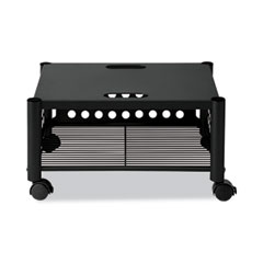 Vertiflex® Underdesk Machine Stand, Metal, 2 Shelves, 90 lb Capacity, 21.5" x 17.88" x 11.5", Black