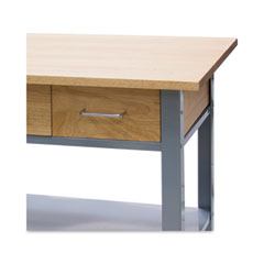 Vertiflex® Countertop Serving Cart, Wood, 3 Shelves, 3 Drawers, 35.5" x 19.75" x 34.25", Oak/Gray
