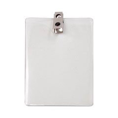 Advantus ID Badge Holders with Clip, Vertical, Clear 3.38" x 4.25" Holder, 3.13" x 3.75" Insert, 50/Pack