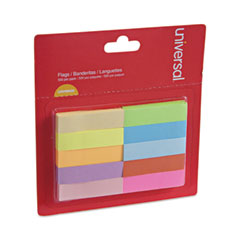 Universal® Self-Stick Page Tabs, 0.5" x 1.75", Assorted Colors, 500/Pack