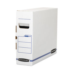Bankers Box® X-Ray Storage Boxes, 5" x 18.75" x 14.88", White/Blue, 6/Carton