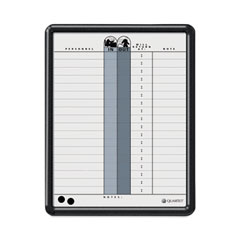 Quartet® Employee In/Out Board, 11 x 14, Porcelain White/Gray Surface, Black Plastic Frame
