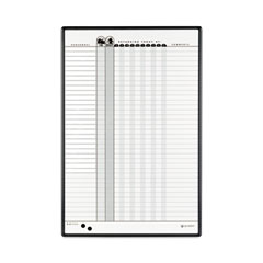 Quartet® Employee In/Out Board System, Up to 36 Employees, 24 x 36, Porcelain White/Gray Surface, Black Aluminum Frame