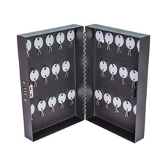 CONTROLTEK® Combination Lockable Key Cabinet, 28-Key, Metal, Black, 7.75 x 3.25 x 11.5