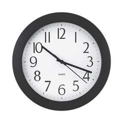 Universal® Whisper Quiet Clock, 12" Overall Diameter, Black Case, 1 AA (sold separately)