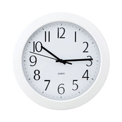 Universal® Whisper Quiet Clock, 12" Overall Diameter, White Case, 1 AA (sold separately)