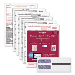 Adams® 1099-NEC Online Tax Kit, Fiscal Year: 2023, Five-Part Carbonless, 8.5 x 3.66, 3 Forms/Sheet, 15 Forms Total