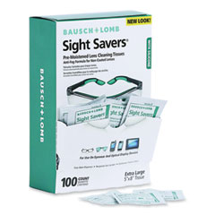 Bausch & Lomb Sight Savers Pre-Moistened Anti-Fog Tissues with Silicone, 8 x 5, 100/Box