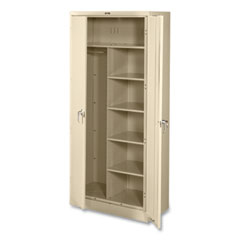 Tennsco Deluxe Combination Wardrobe/Storage Cabinet, 36w x 18d x 78h, Putty