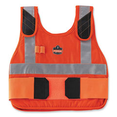 Chill-Its 6215 Premium FR Phase Change Cooling Vest with Packs, Modacrylic Cotton, Small/Medium, Orange