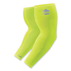 Chill-Its 6690 Performance Knit Cooling Arm Sleeve, Polyester/Spandex, Large, Lime, 2 Sleeves