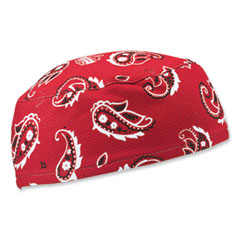 Chill-Its 6630 High-Performance Terry Cloth Skull Cap, Polyester, One Size Fits Most, Red Western