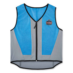 ergodyne® Chill-Its 6667 Wet Evaporative PVA Cooling Vest with Zipper, PVA, Large, Blue, Ships in 1-3 Business Days