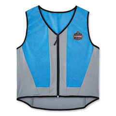 ergodyne® Chill-Its 6667 Wet Evaporative PVA Cooling Vest with Zipper, PVA, 2X-Large, Blue, Ships in 1-3 Business Days