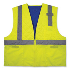 ergodyne® Chill-Its 6668 Class 2 Hi-Vis Safety Cooling Vest. Polymer, Large, Lime, Ships in 1-3 Business Days