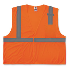 ergodyne® GloWear 8210HL Class 2 Economy Mesh Hook and Loop Vest, Polyester, 2X-Large/3X-Large, Orange, Ships in 1-3 Business Days