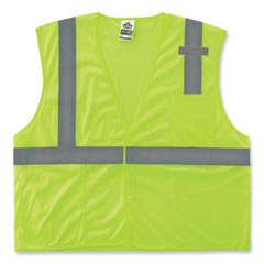 ergodyne® GloWear 8210HL Class 2 Economy Mesh Hook and Loop Vest, Polyester, Small/Medium, Lime, Ships in 1-3 Business Days