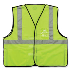 ergodyne® GloWear 8216BA Class 2 Breakaway Mesh ID Holder Vest, Polyester, Large/X-Large, Lime, Ships in 1-3 Business Days
