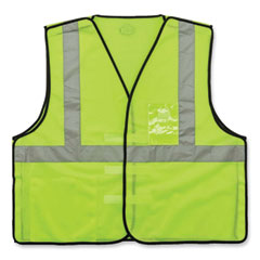 ergodyne® GloWear 8216BA Class 2 Breakaway Mesh ID Holder Vest, Polyester, 2X-Large/3X-Large, Lime, Ships in 1-3 Business Days