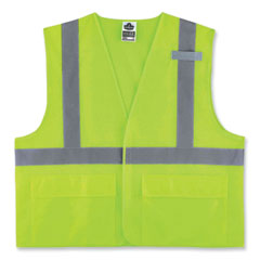 ergodyne® GloWear 8220HL Class 2 Standard Mesh Hook and Loop Vest, Polyester, 2X-Large/3X-Large, Lime, Ships in 1-3 Business Days