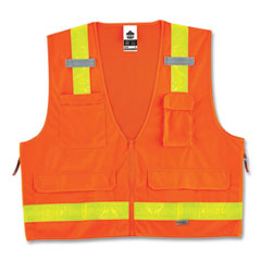 ergodyne® GloWear 8250ZHG Class 2 Hi-Gloss Surveyors Zipper Vest