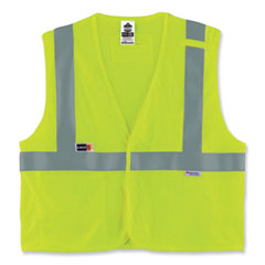 GloWear 8260FRHL Class 2 FR Safety Hook and Loop Vest, Modacrylic/Kevlar, 2X-Large/3X-Large, Lime