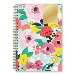 Blue Sky® Day Designer “Secret Garden Mint” Academic Weekly/Monthly Twin-Wire Notes Planner, 8 x 5, 12-Month (July to June): 2022-2023