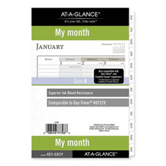 AT-A-GLANCE® My Month Loose-Leaf Monthly Planner Refill, Desk Size 4, 8.5 x 5.5, Brown/White Sheets, 12-Month (Jan to Dec): 2023