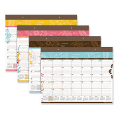 AT-A-GLANCE® Suzani Monthly Desk Pad Calendar, Medallion Artwork, 21.75 x 17, Brown Binding, Multicolor Sheets, 12-Month (Jan-Dec): 2023
