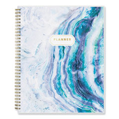 Blue Sky® Gemma Academic Year Weekly/Monthly Planner, Geode Artwork, 11 x 8.5, Blue/White/Green Cover, 12-Month (July-June): 2022-2023