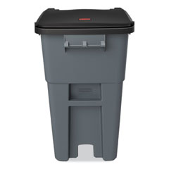 Rubbermaid® Commercial Brute Rollout Container, Square, Plastic, 50 gal, Gray