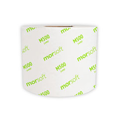 Morcon Tissue Morsoft Controlled Bath Tissue, Septic Safe, 2-Ply, White, Band-Wrapped, 500 Sheets/Roll, 24 Rolls/Carton