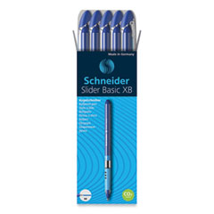Schneider® Slider Basic Ballpoint Pen, Stick, Extra-Bold 1.4 mm, Blue Ink, Blue Barrel, 10/Box