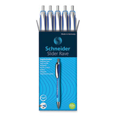 Slider Rave XB Ballpoint Pen, Retractable, Extra-Bold 1.4 mm, Blue Ink, Blue/Light Blue Barrel