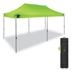 ergodyne® Shax 6015 Heavy-Duty Pop-Up Tent, Single Skin, 10 ft x 20 ft, Polyester/Steel, Lime, Ships in 1-3 Business Days
