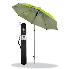 ergodyne® Shax 6100 Lightweight Work Umbrella, 90" Span, 92.4" Long, Lime Canopy, Ships in 1-3 Business Days