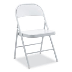 Alera® Armless Steel Folding Chair, Supports Up to 275 lb, Gray Seat, Gray Back, Gray Base, 4/Carton