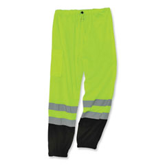 GloWear 8910BK Class E Hi-Vis Pants with Black Bottom, Polyester, Large/X-Large, Lime