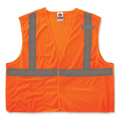 GloWear 8215BA-S Single Size Class 2 Economy Breakaway Mesh Vest, Polyester, Large, Orange