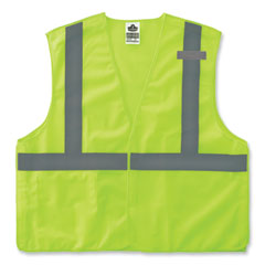 GloWear 8215BA-S Single Size Class 2 Economy Breakaway Mesh Vest, Polyester, Large, Lime