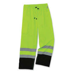 GloWear 8915BK Class E Hi-Vis Rain Pants Black Bottom, Large, Lime