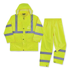 GloWear 8376K Lightweight HV Rain Suit, 2X-Large, Lime